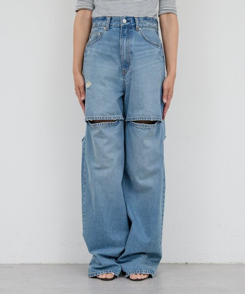 GALLARDAGALANTE（ガリャルダガランテ）の「【PEAS】スラッシュデニムパンツ（デニムパンツ・レディース・サックスブルー・0/1）」の11枚目の写真