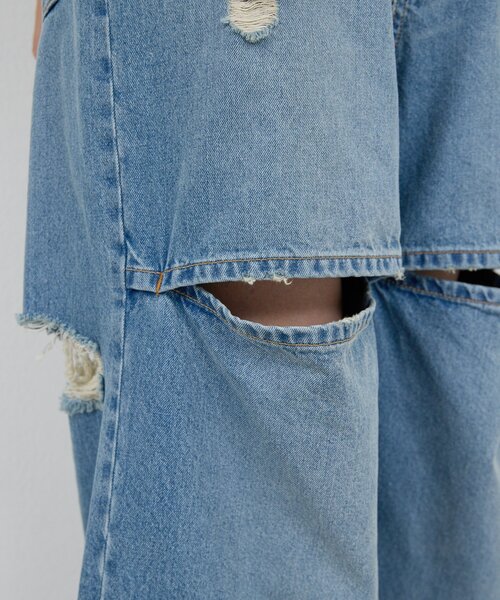 GALLARDAGALANTE（ガリャルダガランテ）の「【PEAS】スラッシュデニムパンツ（デニムパンツ・レディース・サックスブルー・0/1）」の21枚目の写真