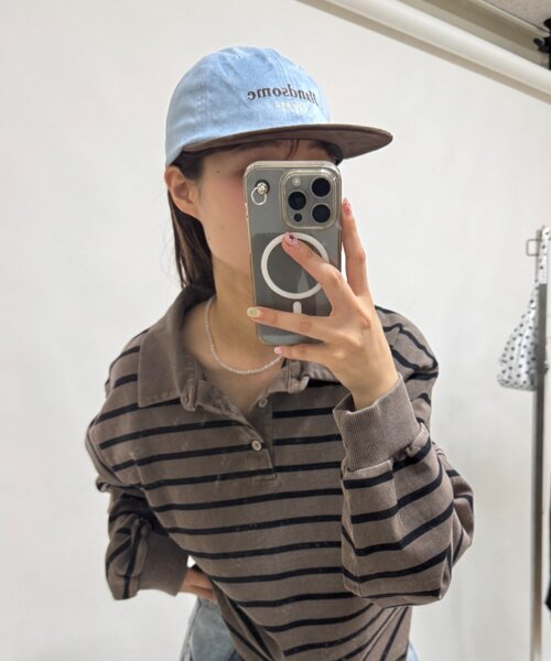 CIAOPANIC TYPY（チャオパニックティピー）の「【UNISEX】スエードロゴキャップ（ハット・レディース・ベージュ/ネイビー/ブルー・ONE SIZE）」の17枚目の写真