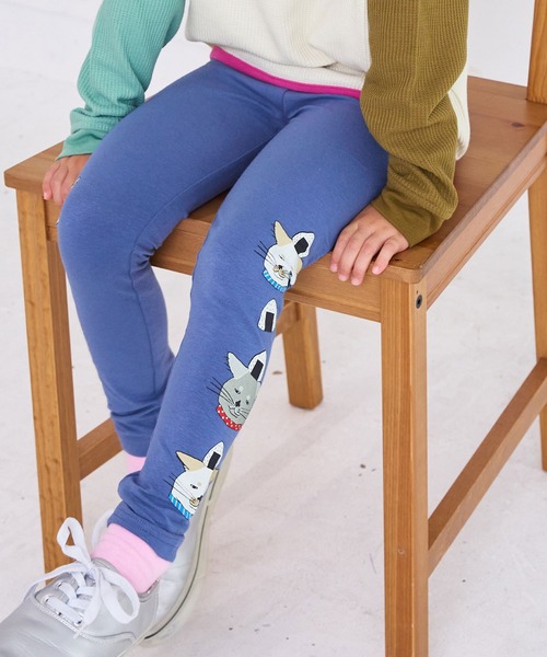 MARKEY'S（マーキーズ）の「サイドプリントフル丈レギンス（レギンス/スパッツ・キッズ・グリーン/ネイビー/オレンジ/杢グレー・100/130/120/95/90/80/70/110）」の2枚目の写真