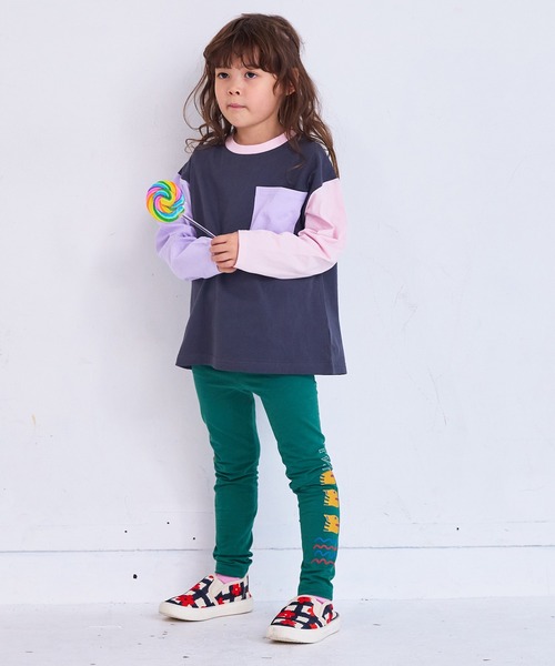 MARKEY'S（マーキーズ）の「サイドプリントフル丈レギンス（レギンス/スパッツ・キッズ・グリーン/ネイビー/オレンジ/杢グレー・100/130/120/95/90/80/70/110）」の22枚目の写真