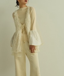 Mewl（ミュール）の「【 Mewl / ミュール 】ふわふわジャガードチュニックベスト（ベスト）」