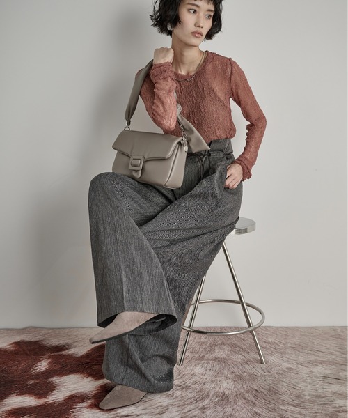 THE YOn(ザヨン)の「フェイクスウェードショートブーツ(ブーツ・レディース・セージグリーン/ブラック/グレイッシュベージュ/ワイン・37/38/39)」の18枚目の写真