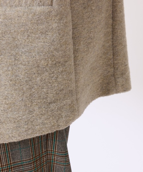 COLLAGE GALLARDAGALANTE（コラージュガリャルダガランテ）の「イタリアンエアリーノーカラーコート（ノーカラーコート・レディース・ブラウン/グレー・FREE）」の7枚目の写真