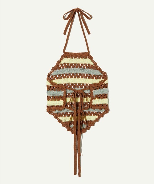 leinwande（ラインヴァンド）の「Crochet Beach Top / クロシェビーチトップ（キャミソール・レディース・イエロー/ブルー・ONE SIZE）」の4枚目の写真