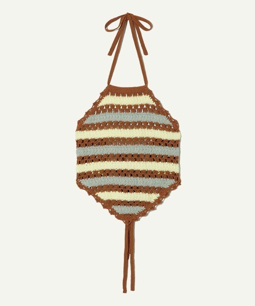 leinwande（ラインヴァンド）の「Crochet Beach Top / クロシェビーチトップ（キャミソール・レディース・イエロー/ブルー・ONE SIZE）」の3枚目の写真