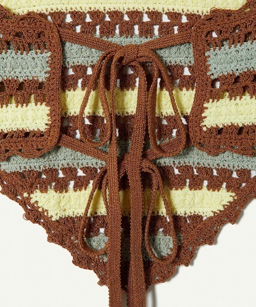 leinwande（ラインヴァンド）の「Crochet Beach Top / クロシェビーチトップ（キャミソール・レディース・イエロー/ブルー・ONE SIZE）」の5枚目の写真