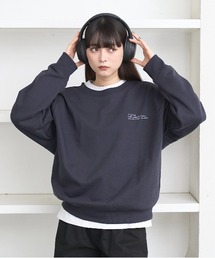 flaner | Loose logo embroidery sweat / ルーズロゴ刺繍スウェット(スウェット)