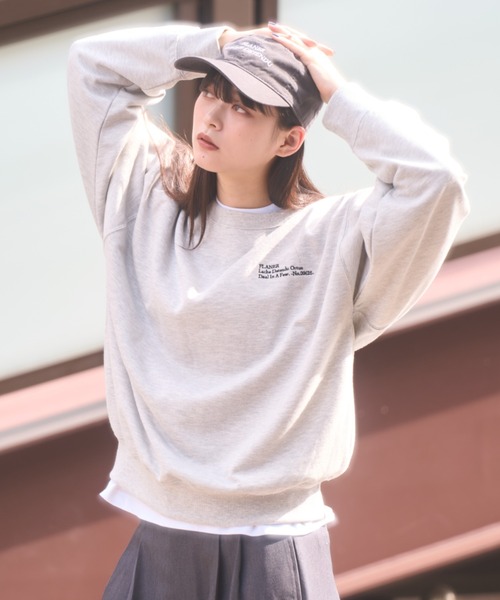 flaner（フラネ）の「Loose logo embroidery sweat / ルーズロゴ刺繍スウェット（スウェット・レディース・グレー/ネイビー・MEDIUM/LARGE）」の14枚目の写真