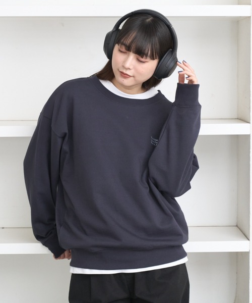 flaner（フラネ）の「Loose logo embroidery sweat / ルーズロゴ刺繍スウェット（スウェット・レディース・グレー/ネイビー・MEDIUM/LARGE）」の20枚目の写真