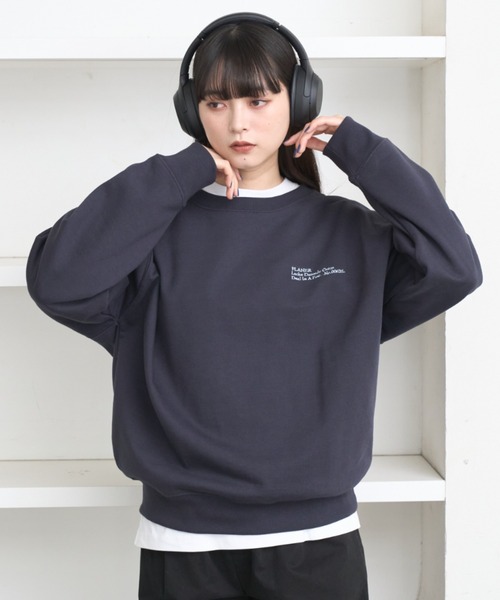 flaner（フラネ）の「Loose logo embroidery sweat / ルーズロゴ刺繍スウェット（スウェット・レディース・グレー/ネイビー・MEDIUM/LARGE）」の22枚目の写真