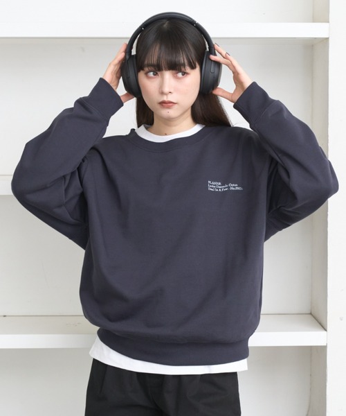 flaner（フラネ）の「Loose logo embroidery sweat / ルーズロゴ刺繍スウェット（スウェット・レディース・グレー/ネイビー・MEDIUM/LARGE）」の21枚目の写真