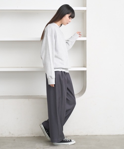 flaner（フラネ）の「Loose logo embroidery sweat / ルーズロゴ刺繍スウェット（スウェット・レディース・グレー/ネイビー・MEDIUM/LARGE）」の13枚目の写真