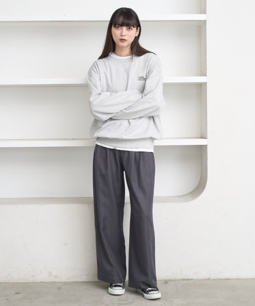 flaner（フラネ）の「Loose logo embroidery sweat / ルーズロゴ刺繍スウェット（スウェット・レディース・グレー/ネイビー・MEDIUM/LARGE）」の10枚目の写真