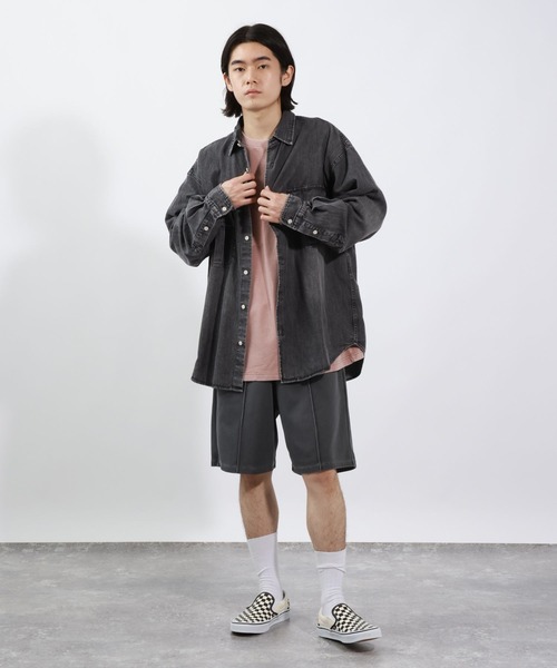 BAYFLOW（ベイフロー）の「ライトデニムシャツ（シャツ/ブラウス・メンズ・ブラック/ライトブルー/ダークブルー・MEDIUM/LARGE）」の6枚目の写真