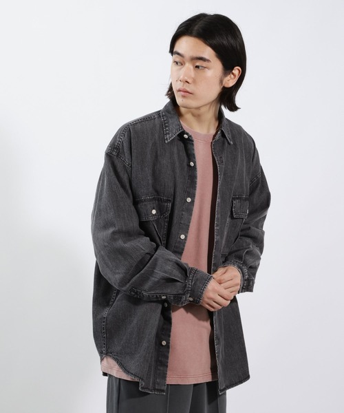 BAYFLOW（ベイフロー）の「ライトデニムシャツ（シャツ/ブラウス・メンズ・ブラック/ライトブルー/ダークブルー・MEDIUM/LARGE）」の7枚目の写真