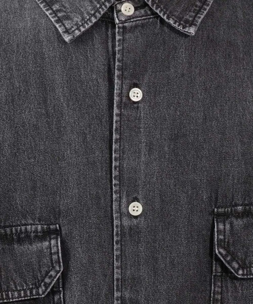 BAYFLOW（ベイフロー）の「ライトデニムシャツ（シャツ/ブラウス・メンズ・ブラック/ライトブルー/ダークブルー・MEDIUM/LARGE）」の8枚目の写真