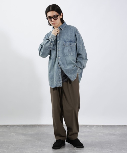 BAYFLOW（ベイフロー）の「ライトデニムシャツ（シャツ/ブラウス・メンズ・ブラック/ライトブルー/ダークブルー・MEDIUM/LARGE）」の12枚目の写真