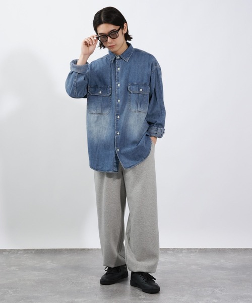 BAYFLOW（ベイフロー）の「ライトデニムシャツ（シャツ/ブラウス・メンズ・ブラック/ライトブルー/ダークブルー・MEDIUM/LARGE）」の16枚目の写真