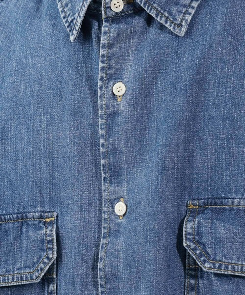 BAYFLOW（ベイフロー）の「ライトデニムシャツ（シャツ/ブラウス・メンズ・ブラック/ライトブルー/ダークブルー・MEDIUM/LARGE）」の18枚目の写真