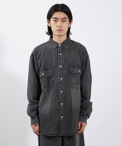 BAYFLOW（ベイフロー）の「ライトデニムシャツ（シャツ/ブラウス・メンズ・ブラック/ライトブルー/ダークブルー・MEDIUM/LARGE）」の19枚目の写真