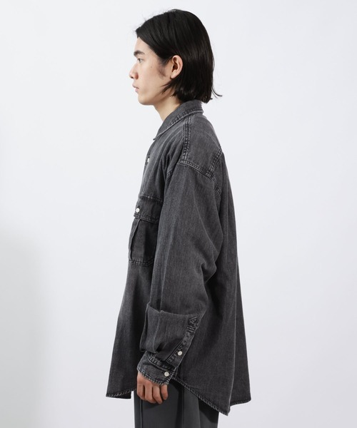 BAYFLOW（ベイフロー）の「ライトデニムシャツ（シャツ/ブラウス・メンズ・ブラック/ライトブルー/ダークブルー・MEDIUM/LARGE）」の20枚目の写真