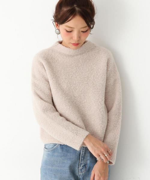 Another Edition（アナザーエディション）の「ウールナイロンリングハイネックプルオーバー/AEFC W/N リングHI/N PO（ニット/セーター・レディース・ベージュ/ライトブルー・フリー）」の2枚目の写真