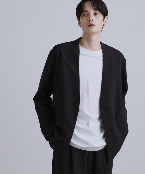 tk.TAKEO KIKUCHI（ティーケータケオキクチ）の「【2点セットジャケット＋パンツ】エアリードライノーカラージャケット＆スラックス（セットアップ・メンズ・ブラック/ネイビー/チャコールグレー・02/01/04/03）」の14枚目の写真