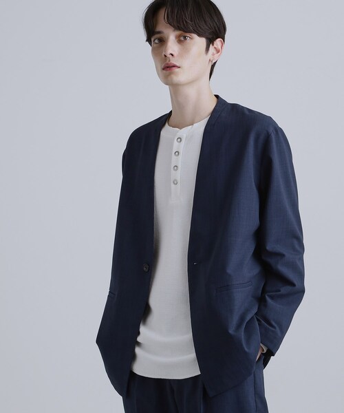 tk.TAKEO KIKUCHI（ティーケータケオキクチ）の「【2点セットジャケット＋パンツ】エアリードライノーカラージャケット＆スラックス（セットアップ・メンズ・ブラック/ネイビー/チャコールグレー・02/01/04/03）」の21枚目の写真