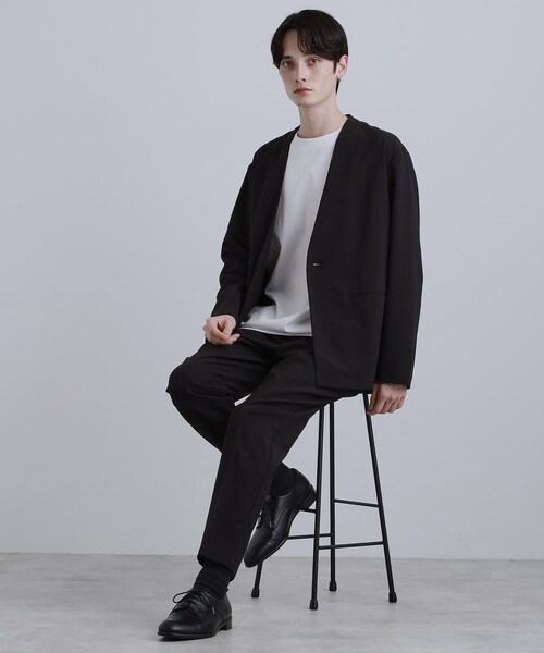 tk.TAKEO KIKUCHI（ティーケータケオキクチ）の「◆【2点セットジャケット＋パンツ】エアリードライノーカラージャケット＆スラックス（セットアップ・メンズ・ブラック/ネイビー/チャコールグレー・02/01/04/03）」の10枚目の写真