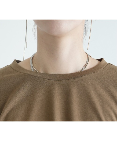 reca（レカ）の「チュールボリューム袖カットソー（Tシャツ/カットソー・レディース・オフホワイト/ブラック/ブラウン/ピンク・M-L）」の9枚目の写真