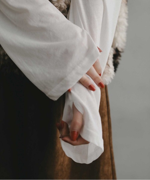 BAYFLOW（ベイフロー）の「【EF(エフ)】シアールーズロングスリーブ(WOMEN）（Tシャツ/カットソー・レディース・チャコール/オフホワイト/レッド・FREE）」の21枚目の写真