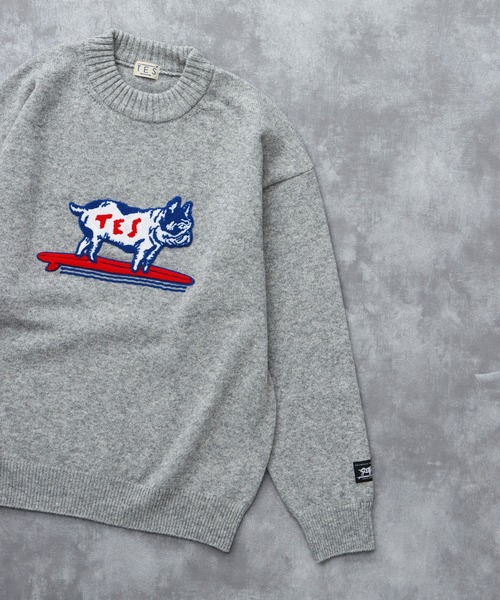 The Endless Summer（エンドレスサマー）の「TES SAGARA BUHI WOOL KNIT / クルーネックニット（ニット/セーター・メンズ・オフホワイト/グレー/ブラック/ネイビー・LARGE/MEDIUM/SMALL/X-LARGE）」の4枚目の写真