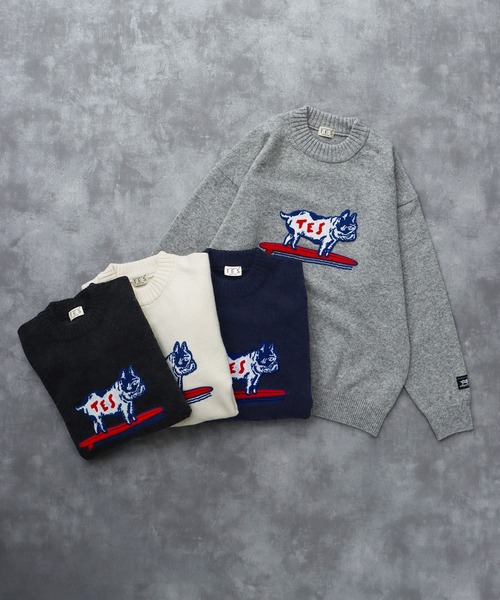 The Endless Summer（エンドレスサマー）の「TES SAGARA BUHI WOOL KNIT / クルーネックニット（ニット/セーター・メンズ・オフホワイト/グレー/ブラック/ネイビー・LARGE/MEDIUM/SMALL/X-LARGE）」の5枚目の写真