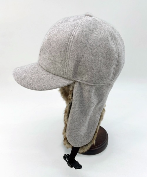 Ruben（ルーベン）の「WOOL LIKED EARCOVER CAP/ファー耳付きキャップ（キャップ・メンズ・ブラック/カーキ/ライトグレー/ブラウン・FREE）」の7枚目の写真