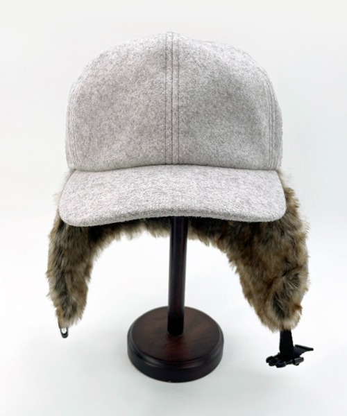 Ruben（ルーベン）の「WOOL LIKED EARCOVER CAP/ファー耳付きキャップ（キャップ・メンズ・ブラック/カーキ/ライトグレー/ブラウン・FREE）」の5枚目の写真