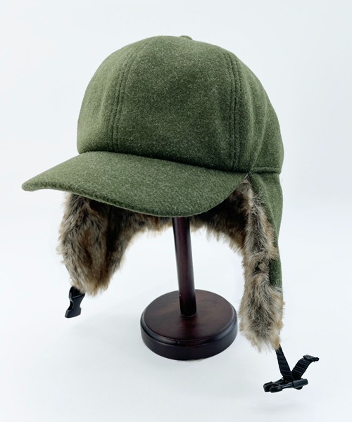 Ruben（ルーベン）の「WOOL LIKED EARCOVER CAP/ファー耳付きキャップ（キャップ・メンズ・ブラック/カーキ/ライトグレー/ブラウン・FREE）」の11枚目の写真