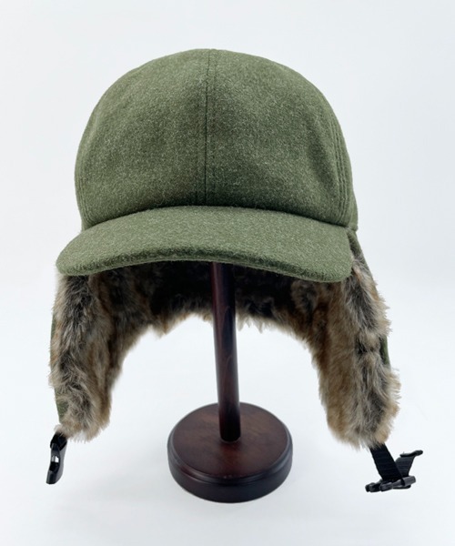 Ruben（ルーベン）の「WOOL LIKED EARCOVER CAP/ファー耳付きキャップ（キャップ・メンズ・ブラック/カーキ/ライトグレー/ブラウン・FREE）」の13枚目の写真