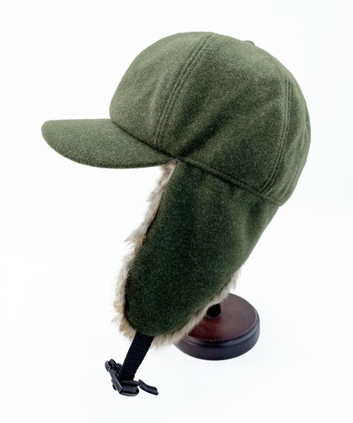 Ruben（ルーベン）の「WOOL LIKED EARCOVER CAP/ファー耳付きキャップ（キャップ・メンズ・ブラック/カーキ/ライトグレー/ブラウン・FREE）」の12枚目の写真