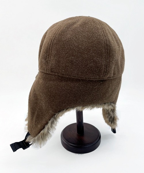 Ruben（ルーベン）の「WOOL LIKED EARCOVER CAP/ファー耳付きキャップ（キャップ・メンズ・ブラック/カーキ/ライトグレー/ブラウン・FREE）」の18枚目の写真
