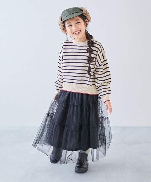 devirock（デビロック）の「洗える デザインいろいろ ガールズ ジャガードニット（ニット/セーター・キッズ・ホワイト系その他/ブラック系/ブルー系その他/パープル系/ホワイト系/レッド系・S/M/L）」の11枚目の写真