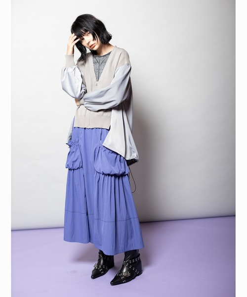 セール】バックロングジップニットカーディガン（ニット/セーター