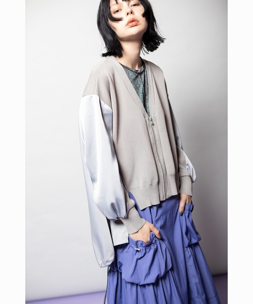 セール】バックロングジップニットカーディガン（ニット/セーター