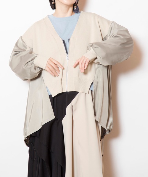 オズモーシス　バックロングジップニットカーディガン　新品未使用 バックロングジップニットカーディガン（ニット/セーター）｜OSMOSIS