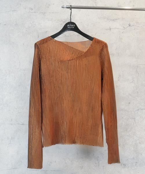 【FONT LAB】アシンメトリーネックシアーニット