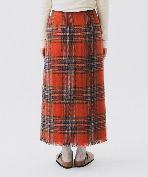 BEAMS BOY(ビームスボーイ)の「【2/5再値下げ】ハリスツイード フリンジ スカート(スカート・レディース・オレンジ/イエロー・1/2)」の4枚目の写真