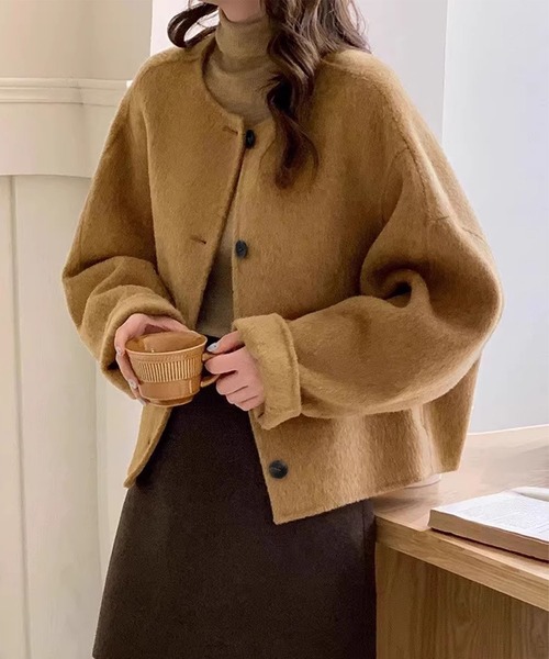 アイモハ（aimoha）/ソフトシャギーショートウールジャケット セール】ソフトシャギーショートウールジャケット（その他アウター