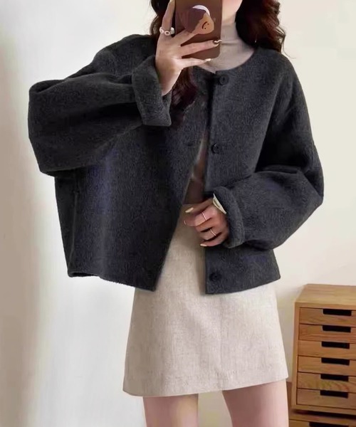 aimoha(アイモハ)の「ソフトシャギーショートウールジャケット (AW)(その他アウター・レディース・ブラック/グレー/ベージュ・FREE)」の18枚目の写真