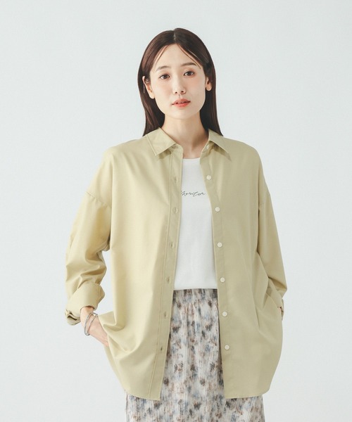 GLOBAL WORK(グローバルワーク)の「365日マイスタイルシャツ/571317(シャツ/ブラウス・レディース・ブルー/オフホワイト/その他/ライトブルー/スカイブルー/サックスブルー/ライトベージュ/イエロー/ブルー系その他/ブラウン系その他/ピンク系その他/グレー/ライトカーキ/カーキ系5/ライトピンク/ベージュ系その他2/ホワイト×レッド・MEDIUM/LARGE/SMALL/X-SMALL/X-LARGE)」の8枚目の写真