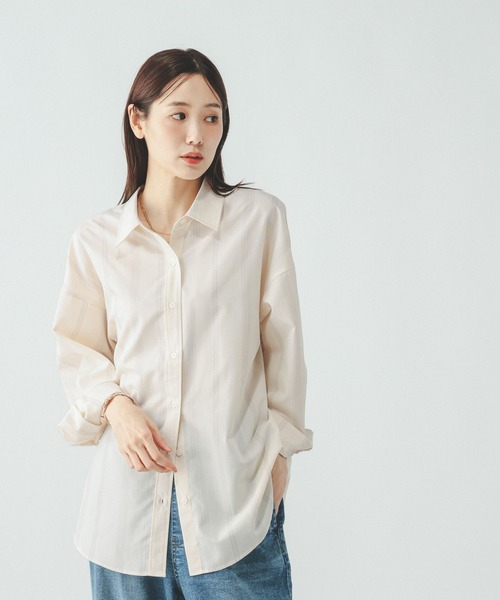 GLOBAL WORK(グローバルワーク)の「365日マイスタイルシャツ/571317(シャツ/ブラウス・レディース・ブルー/オフホワイト/その他/ライトブルー/スカイブルー/サックスブルー/ライトベージュ/イエロー/ブルー系その他/ブラウン系その他/ピンク系その他/グレー/ライトカーキ/カーキ系5/ライトピンク/ベージュ系その他2/ホワイト×レッド・MEDIUM/LARGE/SMALL/X-SMALL/X-LARGE)」の21枚目の写真